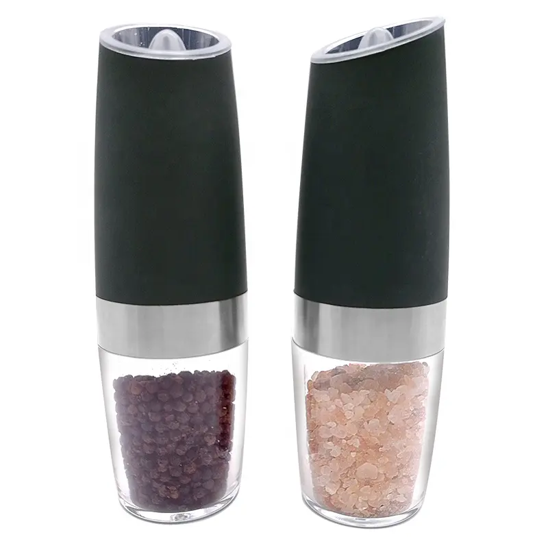 electric Gravity salt and pepper grinder with blue led light