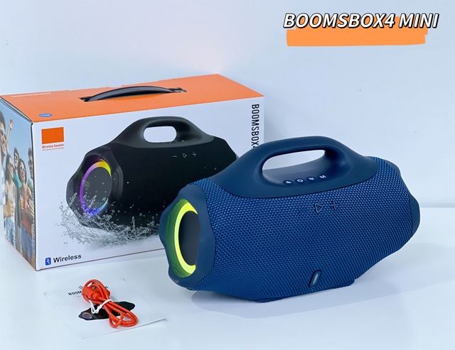 Portable RGB Fabric Bluetooth Speaker 16W Outdoor Wireless TWS Speaker with LED Light, TF/USB/AUX/FM Support, 1800mAh Battery