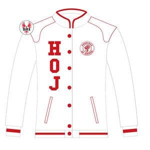 Chaqueta de Carreras de Algodón para Mujer, Estilo Masónico, Heroines de Jericó |   Chaqueta de Carreras de Sarga de Algodón Bordada Masónica HOJ Hecha a Medida - Product Image 2