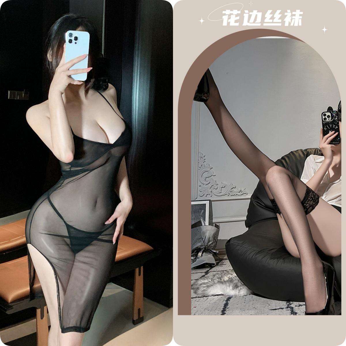 Black + black stockings