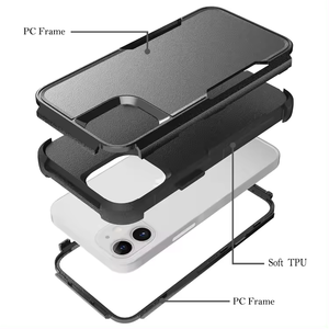 Adventurer 3 en 1 étui de téléphone robuste pour iPhone 7 8 15 Plus emballage de vente au détail inclus pare-chocs Anti-chute étui bon marché PC Durable - Product Image 5
