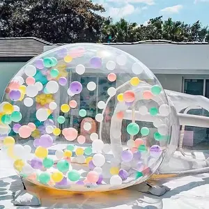 Kids Outdoor Balloon Party House Party Blow Up Transparent Dome Inflatable Bubble Tent With Balloons