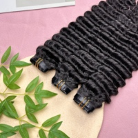 Extensions de cheveux humains vietnamiens 100% naturels de qualité 12A, cuticules alignées, ondulations profondes, clips sans couture