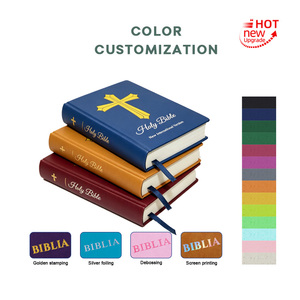 Biblia Católica de Lujo con Estampado Dorado de Cruz en Cuero PU Suave, Venta Directa de Fábrica al por Mayor - Product Image 3