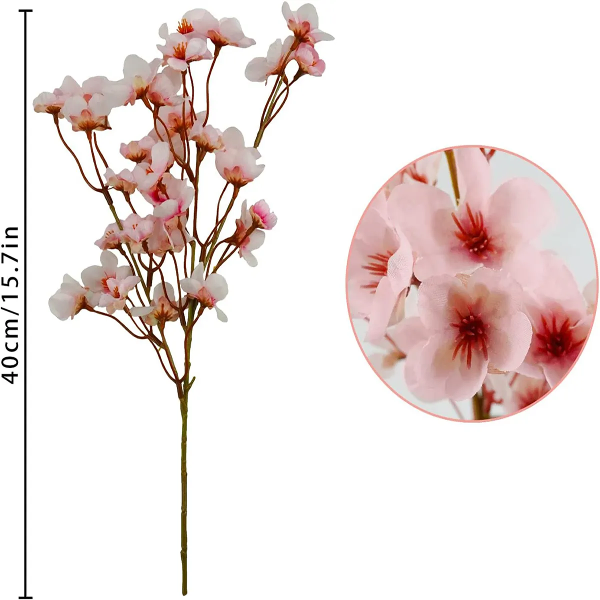 Fiori di ciliegio artificiali, fiori di pesco di seta pianta layout adatto per la decorazione di festa di nozze da giardino a casa rosa