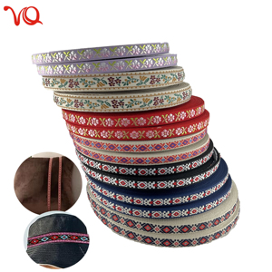 3/8 <strong>Inch</strong> Rhombus Jacquard Ribbon Embroidered Ribbons Geometric Woven Fringe Narrow Ethnic Ribbon Boho Lace Trim - Product Image 1