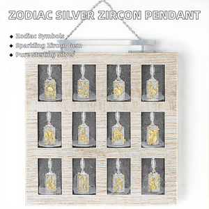 Colgante de Plata de Ley S925 con Doce Signos del Zodíaco y Circonita, Accesorios de Joyería DIY, Regalo Unisex Moderno y Versátil, Venta al por Mayor - Product Image 2