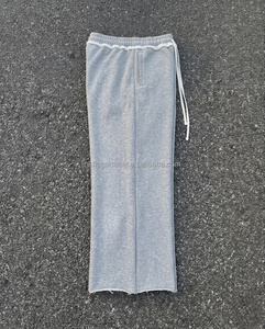 Pantalon de survêtement pour homme, style décontracté, taille élastique avec cordon de serrage, 100% coton, pour l'entraînement et la gym - Product Image 3