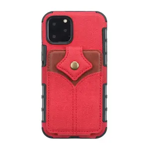 Produci custodia per telefono in pelle PU antiurto con porta carte di credito per iPhone 11 12 13Pro max