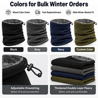 Cagoule double couche en polaire épaisse pour l'hiver, masque facial coupe-vent, doublure de casque de ski et moto pour distributeurs