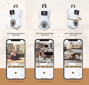 Caméra de surveillance V380 PRO à deux objectifs, interphone bidirectionnel à 360 degrés avec détection de mouvement, caméra ampoule E27 - Product Image 3