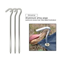 Piquets de tente en alliage d'aluminium 6061 argenté de 18 cm, accessoire de camping avec sac de transport, boîte personnalisée, garantie 1 an pour toutes les saisons