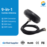 Antenne combinée Feisheng 9-en-1 5G 4x4 MIMO WiFi GNSS V2X longue portée personnalisée pour véhicule intelligent GPS multibandes