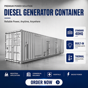 Generador Diésel Cummins de 1200 kVA-1875 kVA, Tipo Contenedor Silencioso, con Refrigeración por Agua, Luces LCD, <span class=keywords><strong>Aislamiento</strong></span> Térmico para Zonas Frías - Product Image 1