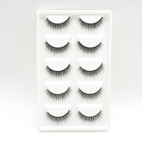 Vente en Gros 5 Paires Cils en Soie 3D de Haute Qualité Faux Cils Naturels Faits Main Bande Complète avec Logo Personnalisé