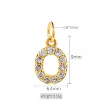 Micro Pave Pendentif 14K Or Charms Bracelet DIY Boucle D'oreille Charme Partie Bracelet Accessoires Lettre Initiale Femmes Bijoux Collier