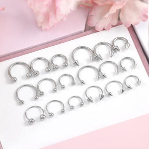 Anneau de septum en acier inoxydable en forme de fer à cheval, barbell circulaire courbé, anneau de nez, <span class=keywords><strong>piercing</strong></span> hélix, bijoux de corps unisexe, cadeau de mariage hip-hop - Product Image 1