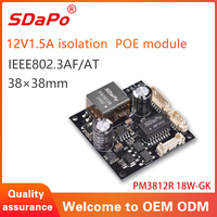Módulo SDaPo PM3812R 18W-GK PoE PD IEEE802.3af/AT, placa PoE estándar, aislamiento de alto voltaje, módulo Ethernet de 18W para cámara IP PTZ