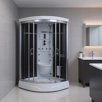 Cabine de douche vapeur de luxe en verre trempé avec baignoire intégrée, fonction massage familial et fonction surf, pour vente en gros
