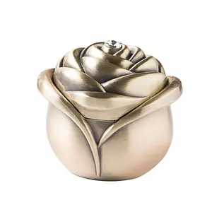 欧洲创意复古玫瑰花蕾珠宝金属婚礼珠宝盒家居装饰奢华定制珠宝盒