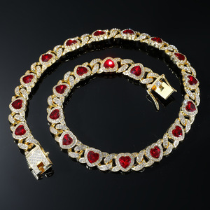 Nuevo Collar Personalizado con Cadena de Corazones Exagerados, Estilo Hiphop, Cadena Cubana de Aleación, Collar para Hombre, Joyería de Moda - Product Image 6