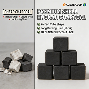 Charbon à chicha 100% naturel pur, mélange de noix de <span class=keywords><strong>coco</strong></span> et de bambou, briquettes, cendres blanches, inodore, charbon à chicha <span class=keywords><strong>coco</strong></span> - Product Image 4