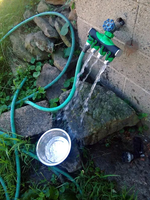Adaptateur de raccordement d'eau de jardin en métal à rotation facile, 4 sorties de pression de débit réglables, séparateur de tuyau à 4 voies, outils de jardin