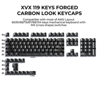 XVX Keycaps Set Keycaps Profil Cherry Tampilan Karbon Tempa 119-Key Bahasa Inggris untuk Keyboard Mekanis