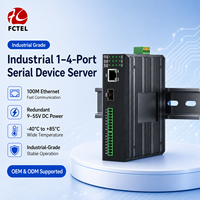 Servidor Serial Industrial para Riel DIN de 4 Canales, Convertidor RS232 RS422 RS485 a Ethernet de 100M con Combo SFP Fast Ethernet