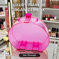 Boîte de rangement de maquillage en plastique Transparent étanche portable de grande capacité pour l'organisation de bijoux de cadeaux de jouets de maquillage
