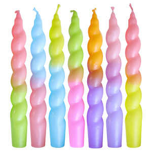 Colorful Spiral <b>Long</b> Taper <b>Candles</b> Smokeless Odor Free Romantic Atmosphere <b>Candles</b> For Wedding Banquet Home Table Decoration - Product Image 4