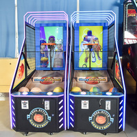 Machine de jeu d'arcade de basket-ball électronique miniature avec fente à monnaie, cadre métallique, interface en anglais pour 1 joueur, utilisation en intérieur