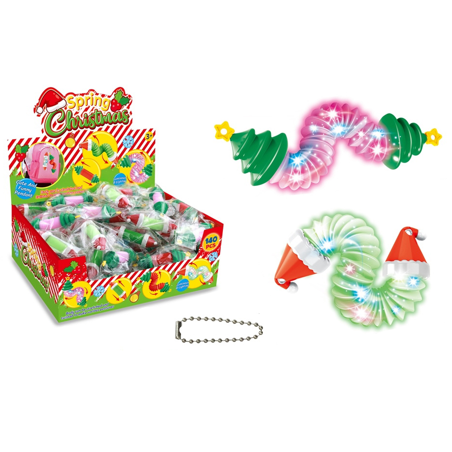 Веселые рождественские светодиодные игрушки, рождественская елка, поп-трубки с подсветкой, декомпрессионные маленькие игрушки