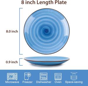 Platos de Cerámica Personalizados, Plato de Porcelana para Servir Ensaladas, Postres, Pizza, Carne, Pasta, Juego de Platos Aptos para Lavavajillas y Microondas - Product Image 2
