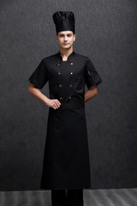 Chaqueta de Chef Unisex de Manga Corta con Cierre de Botones, de Lona de Poliéster Transpirable, Uniforme de Cocina para Hotel - Product Image 6