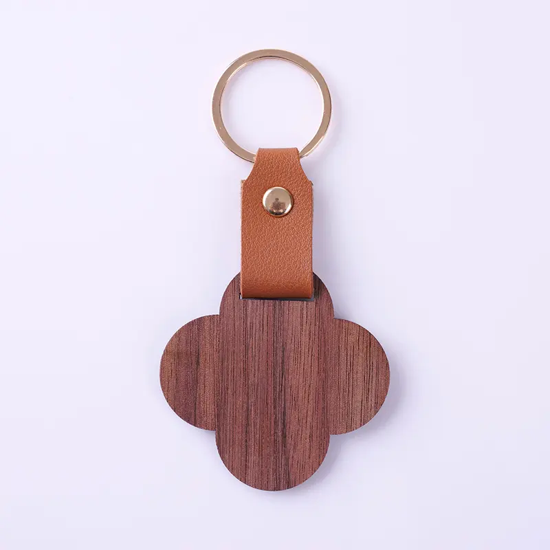 Custom Company Logo Blank Wood Wooden Key Chain Rings Design Keychains
