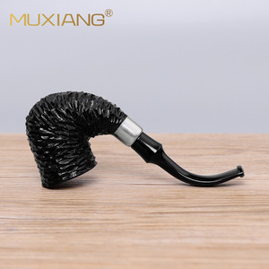 Muxiang Briarwood Tobacco Pipe Bent Type Handcrafted Solid Wood Custom Made - Product Image 2