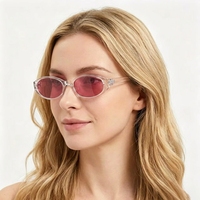 Lunettes de soleil UV400 à monture ovale légère et confortable en PC, verres colorés, unisexe, pour les voyages en plein air et la plage