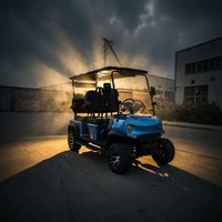 Voiturette de golf électrique pour velodrome, 2, 4 ou 6 passagers, moteur AC 72V 7.5KW, batterie au lithium, pour courses sur piste haute performance, avec support de vélo