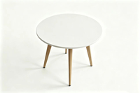 Petite table ronde en bois à grain naturel, réglable et mobile, pour 4 personnes, idéale pour les bureaux, salons, cafés et rassemblements informels à domicile