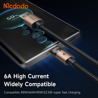 Mcdodo 689/691/715/726 Cable de Metal Led Nylon trenzado de carga rápida Vooc/Afc/Scp/QC4.0 Cable Tipo-C USB 3A para iPhone Cable de datos