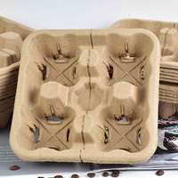 Sous-verre jetable en fibre de pulpe pour livraison directe d'usine, plateau biodégradable pour tasses à café, support pour tasses à thé au lait