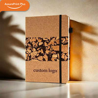Buku Catatan Hardcover PU Ramah Lingkungan Ukuran A5 dengan Sampul Kopi, Tali Elastis, dan Logo Custom untuk Kantor Bisnis