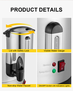 Chauffe-eau électrique à double paroi en acier inoxydable de grande capacité <span class=keywords><strong>10</strong></span> <span class=keywords><strong>litres</strong></span> Contrôle de la température Arrêt automatique pour - Product Image 5