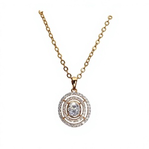 AMBER JEWELS Bijoux unisexes plaqués or 18 carats avec pierre naturelle certifiée IGI, taille brillant, sertissage griffe, chaîne à maillons, style luxueux, pour usage quotidien - Product Image 1