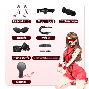 Ensemble de bondage SM, fouet, perles anales, plug anal, vibrateur, jouets pour femme, fétiche S&M pour adultes - Product Image 5
