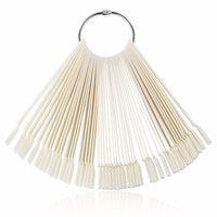 50 pièces Présentoir transparent blanc pour nuancier de vernis à ongles et gels colorés, pour la présentation de faux ongles et de couleurs de vernis NAF018B