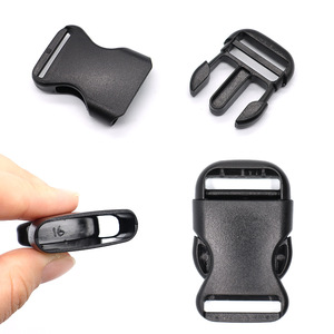 Plastic Single Pull Buckle 26Mm Black <b>Webbing</b> <b>Strap</b> Clip For Backpack Lanyard Bag Accessories - Product Image 1
