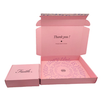 Boîtes d'Expédition Postales en Carton Roses Pliables et Personnalisées pour Vêtements, Cils, Sous-Vêtements, Cadeaux, avec Bande Déchirable