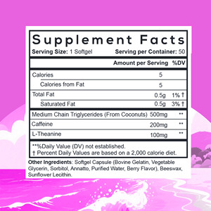 OEM Caffeine Softgel Capsules May Reduce Stress Symptoms & Support Mood Stability During Stress for Adults - Product Image 2